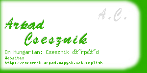 arpad csesznik business card